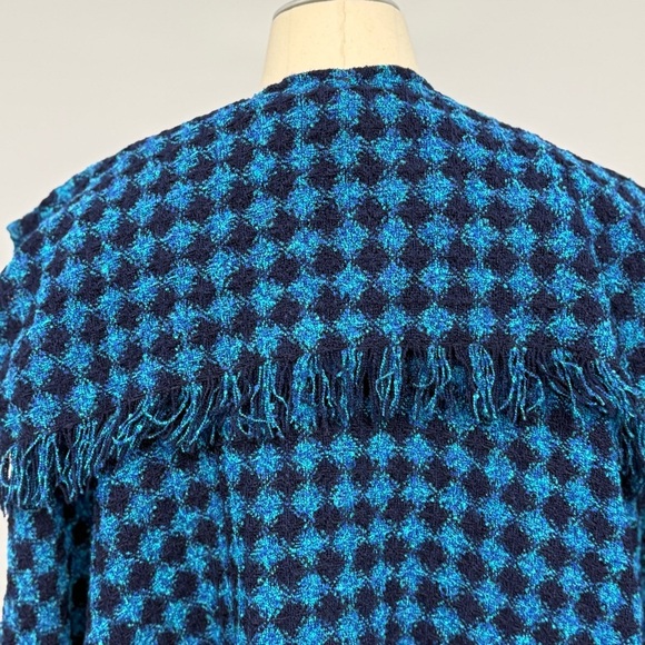 Boyne Valley Weavers Cape Poncho Blackwatch Houndstooth Tartan Ireland Made O/S - Picture 8 of 11